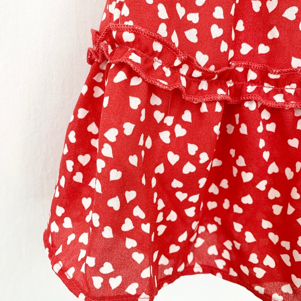 ✨HP✨ Smocked Mini Summer Dress Red Heart - Picture 5 of 6